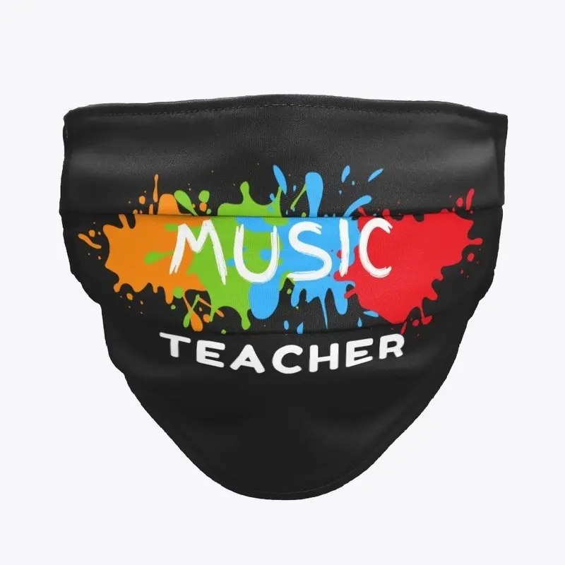 Music Teacher Paint Splash School Mask